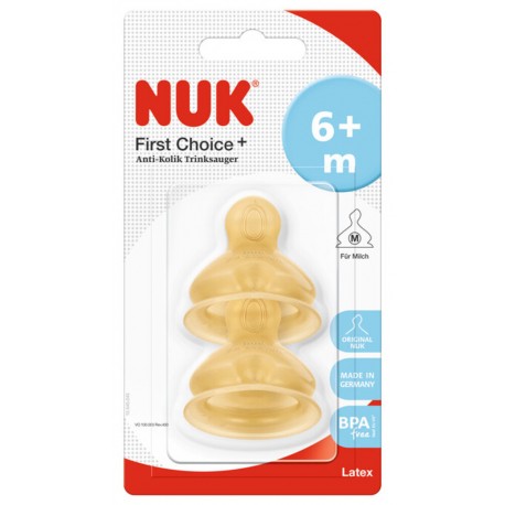 Θηλές από καουτσούκ Nuk® First Choice+ για γάλα (6-18m), σετ των 2