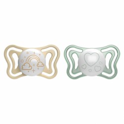 Πιπίλα για τη νύχτα Chicco PhysioForma Light 2-6m, σετ των 2