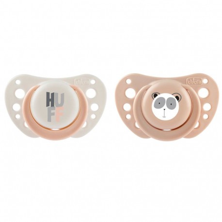 Πιπίλα Chicco Physio Air 0-6m Μπεζ/Ροζ, σετ των 2