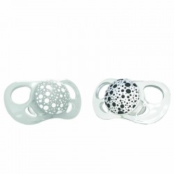 Twistshake Πιπίλες 0-6m Pastel Grey/White, σετ των 2