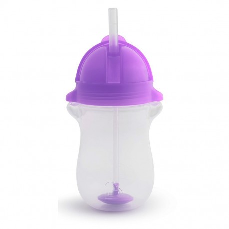 Παιδικό ποτήρι με καλαμάκι Munchkin Tip & Sip Tall 296ml Μωβ