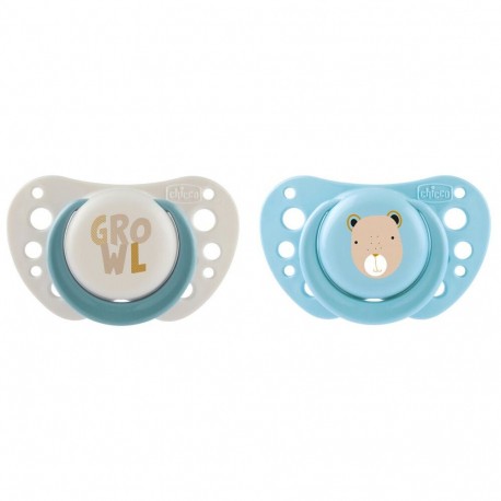 Πιπίλα Chicco Physio Air 0-6m Μπεζ/Σιέλ, σετ των 2