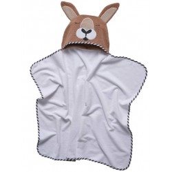 Κάπα - μπουρνούζι Das® Baby Smile Embroidery Λευκό-Καφέ