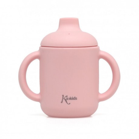 Εκπαιδευτικό ποτήρι σιλικόνης Kiokids® 120 ml Ροζ