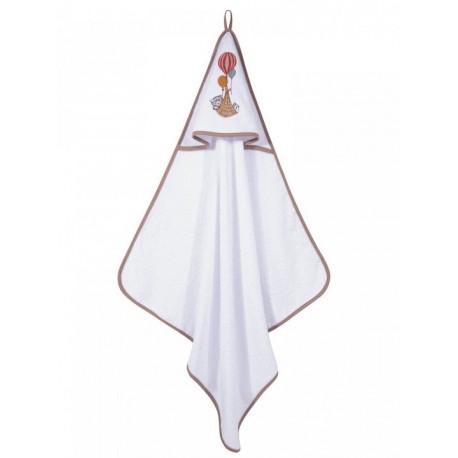 Κάπα Μπουρνούζι Greenwich Polo Club® Baby Essential White-Coffee Brown