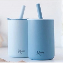 Σετ ποτήρια σιλικόνης Kiokids® 180 ml Σιέλ