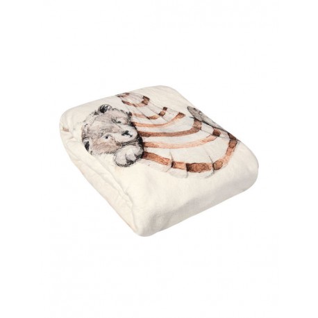 Κουβέρτα fleece κούνιας Greenwich Polo Club® Baby Essential Cream-Taupe-Teracott