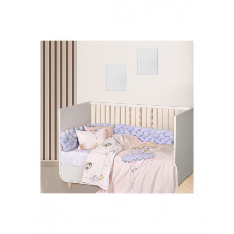 Κουβέρτα fleece κούνιας Das® Baby Fun Ροζ-Λιλά