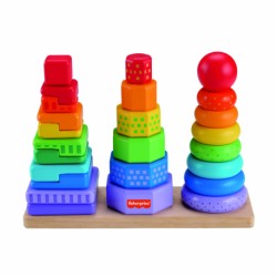 Ξύλινες πυραμίδες με πολύχρωμα σχήματα Fisher-Price®