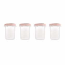 Δοχεία φαγητού Miniland Hermisized Blush 250ml, σετ των 4