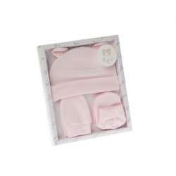 Σετ σκουφάκι, καλτσάκια και γαντάκια Gamberritos Pink Ears