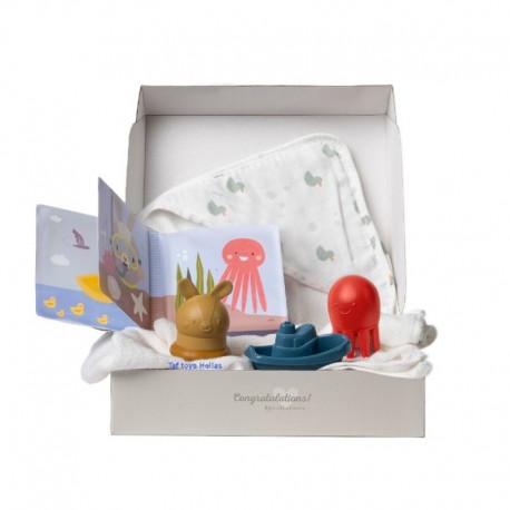 Σετ παιχνίδια & πετσέτα μπάνιου 5τμχ Taf Toys Bath-time Kit