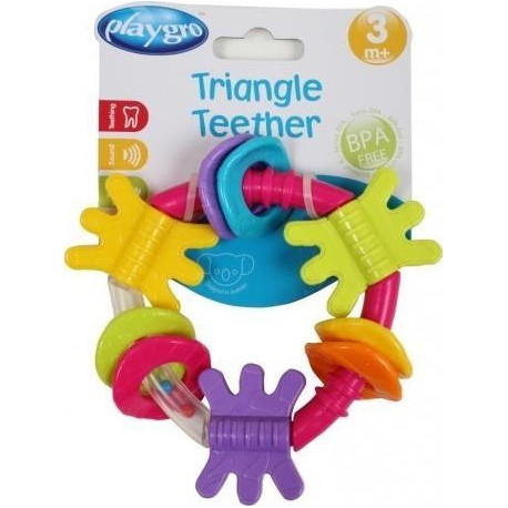 Playgro™ κουδουνίστρα οδοντοφυΐας Triangle Teether Pink
