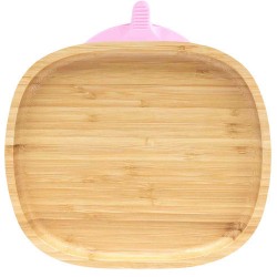 Πιάτο με βεντούζα Eco Rascals Rectangle Ροζ