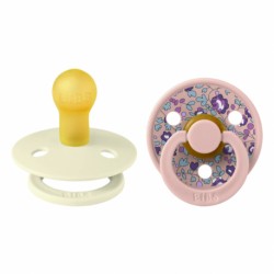 Πιπίλες Bibs® x Liberty Eloise Blush Στρογγυλή No1, σετ των 2