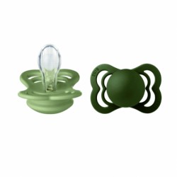 Πιπίλες Bibs® Supreme Sage/Hunter Green Συμμετρική No1, σετ των 2