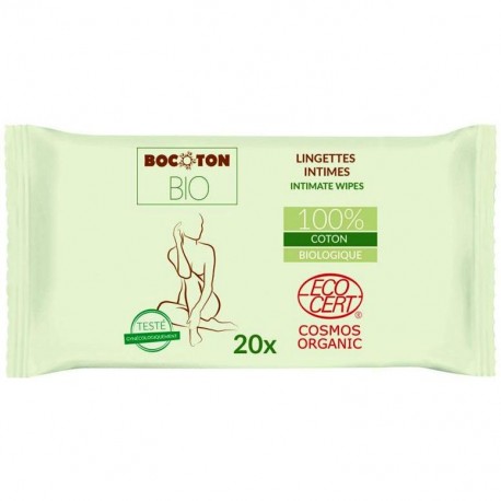 BOCOTON BIO υγρά μαντηλάκια για την ευαίσθητη περιοχή από οργανικό βαμβάκι