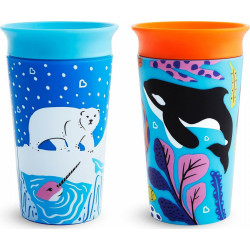 Munchkin κύπελο Miracle® 360° WildLove Sippy Polar Bear / Orca 266 ml σετ των 2