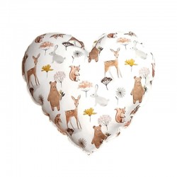 Διακοσμητικό μαξιλάρι Baby Star Forest Friends Καρδιά