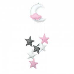Μόμπιλε Φεγγάρι με 6 αστέρια Baby Star Ροζ