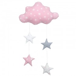 Μόμπιλε Συννεφάκι με 4 αστέρια Baby Star Ροζ