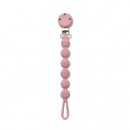 Κλιπ πιπίλας από σιλικόνη Lorelli Natural Deep Pink