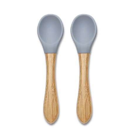 Σετ 2 κουτάλια από σιλικόνη και bamboo Natural Grey