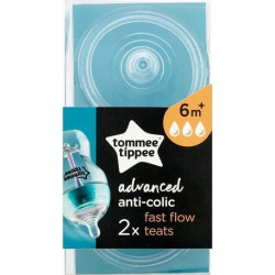 Tommee tippee θηλές Advanced Anti-Colic μεγάλης ροής 6Μ+, σετ των 2