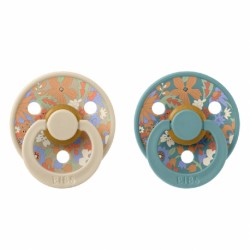 Πιπίλες Bibs® x Liberty June Blossom Vanilla/Hush Στρογγυλή No1, σετ των 2