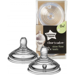Tommee tippee θηλές Closer to nature μικρής ροής 0Μ+, σετ των 2