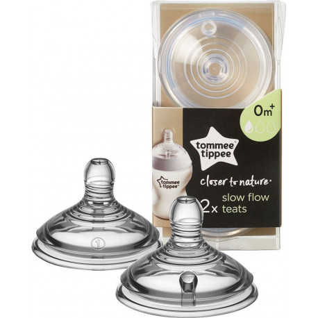 Tommee tippee θηλές Closer to nature μικρής ροής 0Μ+, σετ των 2
