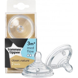 Tommee tippee θηλές Closer to nature μέτριας ροής 3Μ+, σετ των 2