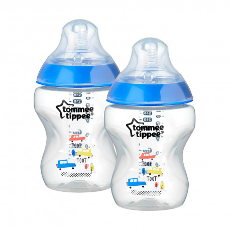 Tommee tippee μπιμπερό Closer to nature μικρής ροής 260 ml 0M+, σετ των 2