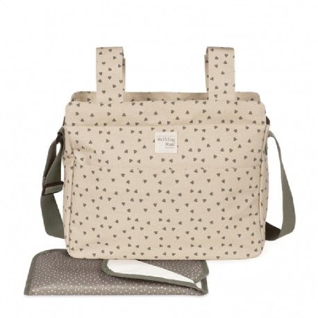 Τσάντα - αλλαξιέρα Walking Mum® Poppy Olive Hearts