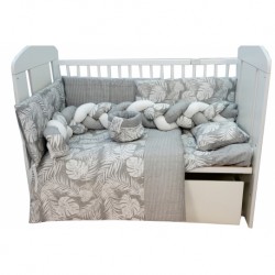 Σετ σεντόνια κρεβατιού Nona Bebe Tropical Grey 110 x 160 cm