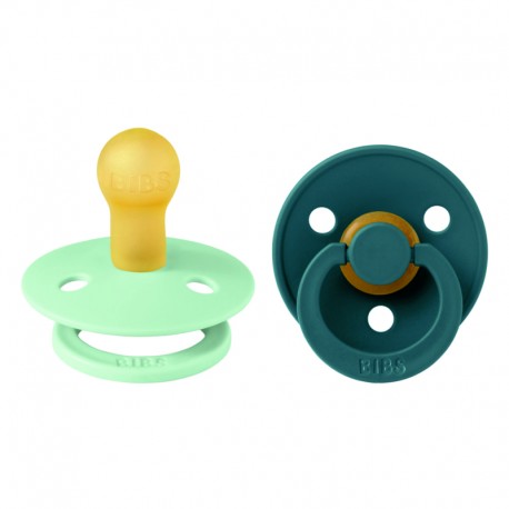 Πιπίλες Bibs® Colour Mint/Forest Lake Στρογγυλή No2, σετ των 2