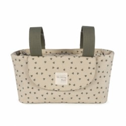 Τσάντα οργάνωσης καροτσιού Walking Mum® Poppy Olive Hearts