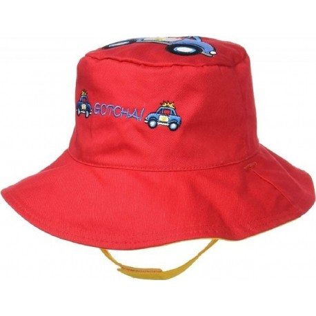 Καπέλο διπλής όψης βαμβακερό FlapJackKids Fire Truck/Police Car 6-24 μηνών