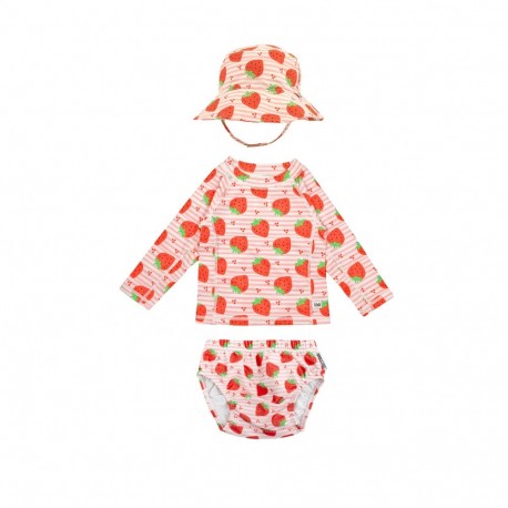 Σετ μπλούζα, πάνα-μαγιό και καπέλο Zoocchini™ Strawberry 12-24 μηνών