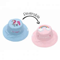 Καπέλο διπλής όψης βαμβακερό FlapJackKids Rainbow/Unicorn 6-24 μηνών