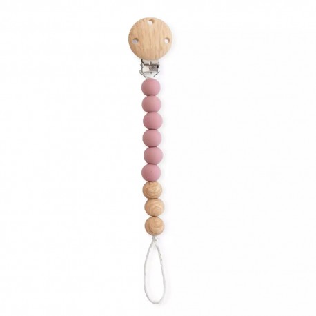 Κλιπ πιπίλας από σιλικόνη SARO Woody Old Pink