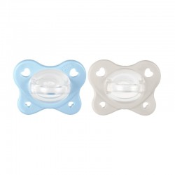 Πιπίλες Chicco όλο σιλικόνη PhysioForma® Dual Soft Σιέλ 2-6m, σετ των 2