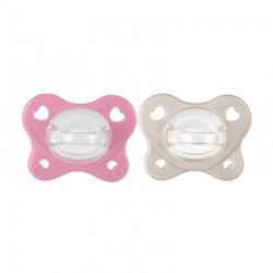 Πιπίλες Chicco όλο σιλικόνη PhysioForma® Dual Soft Ροζ 6-16m, σετ των 2