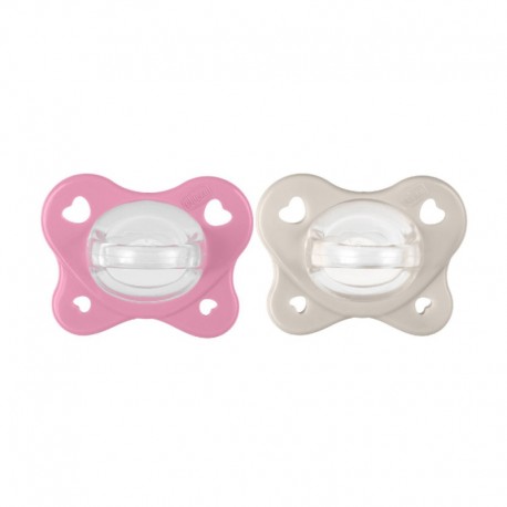 Πιπίλες Chicco όλο σιλικόνη PhysioForma® Dual Soft Ροζ 6-16m, σετ των 2