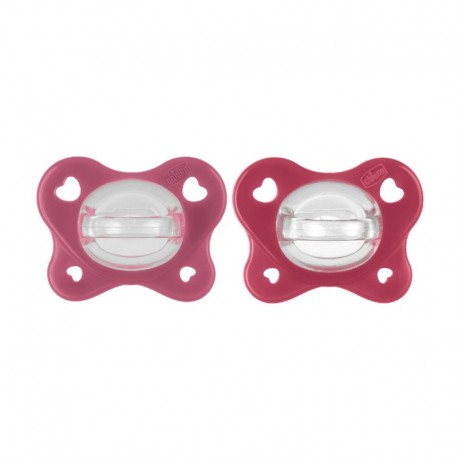 Πιπίλες Chicco όλο σιλικόνη PhysioForma® Dual Soft Ροζ 16-36m, σετ των 2