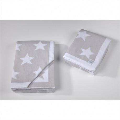 Κουβέρτα DOWN TOWN BABY Star Grey - White 90 x 120 cm