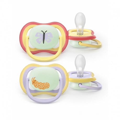 Σετ 2 πιπίλες νυκτός Philips Avent Ultra Air Nighttime 0-6m SCF376/25