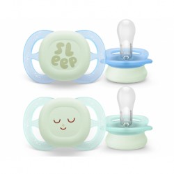 Σετ 2 πιπίλες νυκτός Philips Avent Ultra Start Nighttime 0-2m SCF075/18