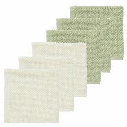 Σετ 6 λαβέτες popcorn Meyco Natural/Soft Olive
