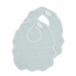 Σετ 2 βαμβακερές σαλιάρες με velcro Meyco Wavy Grey Blue